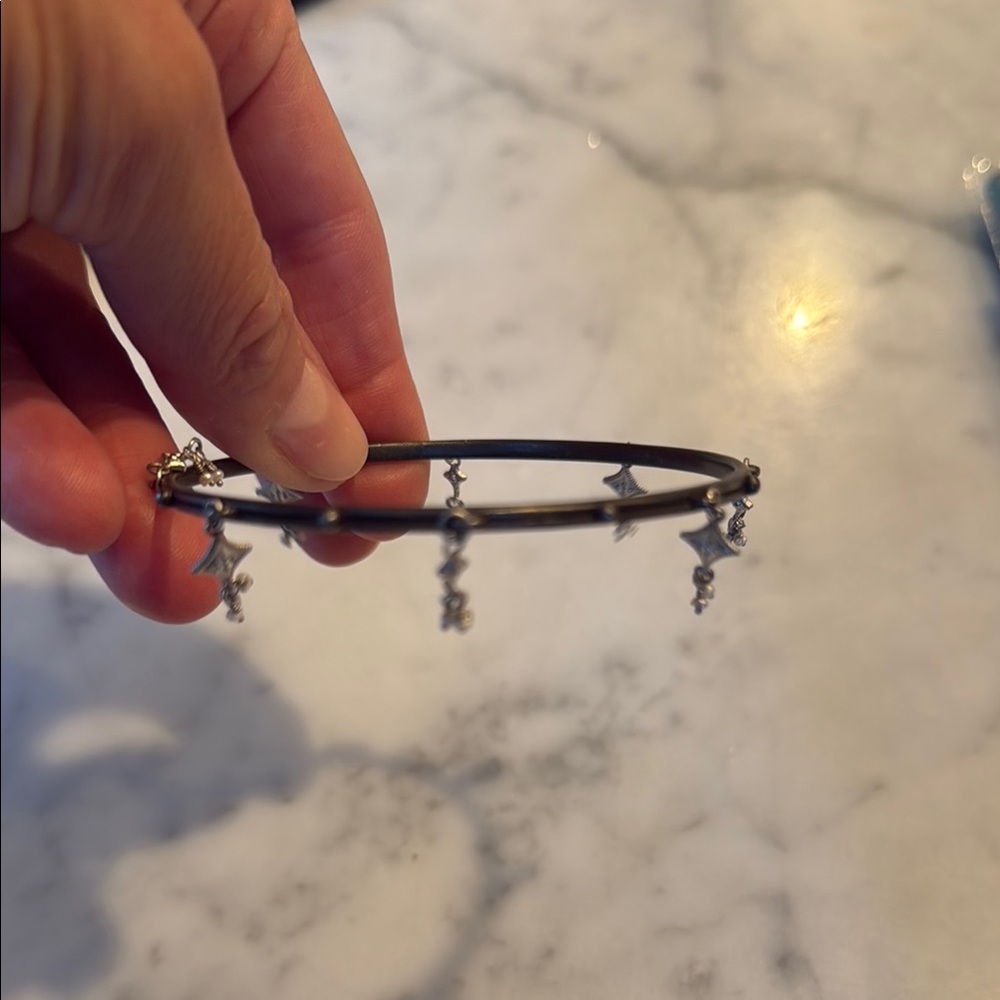 Armenta Black and Silver Charm Bracelet bangle